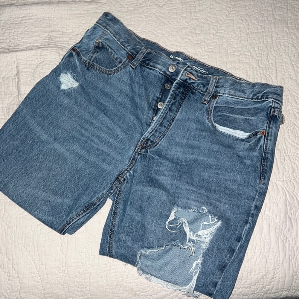 Old Navy Slouchy Straight Ripped Jeans